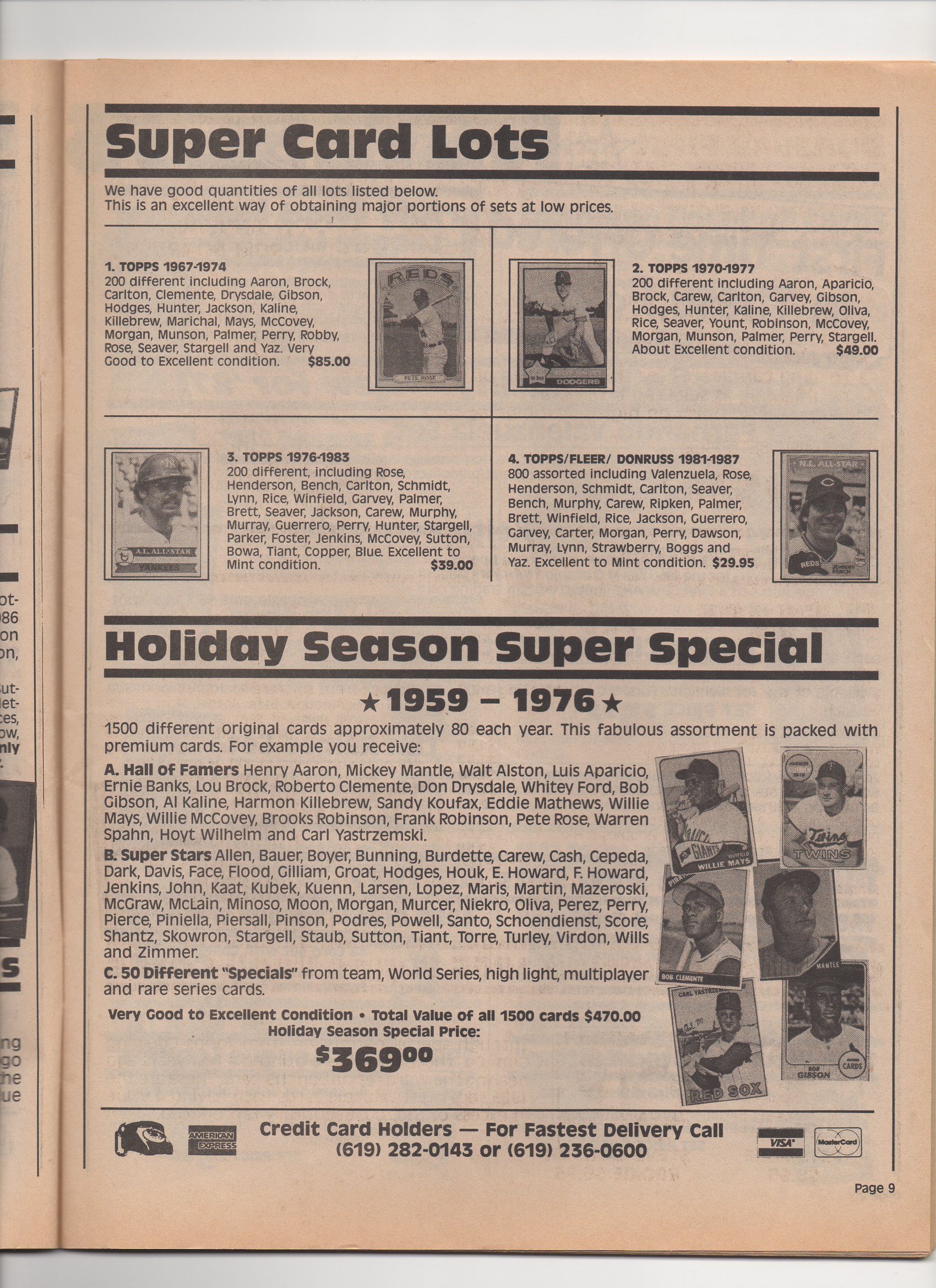 1987 san diego sports collectibles, holiday season catalouges