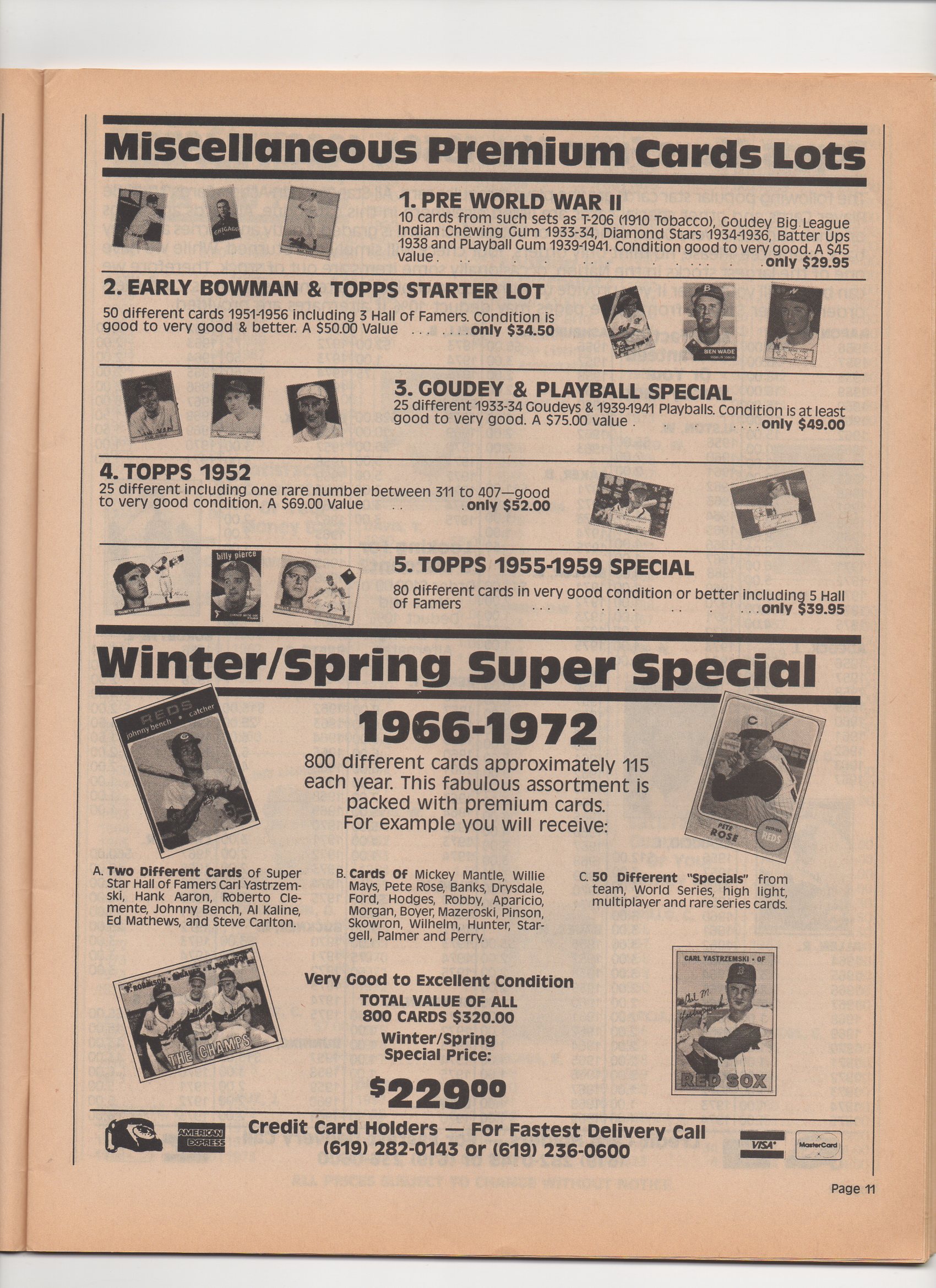1987 san diego sports collectibles, winter/spring catalog