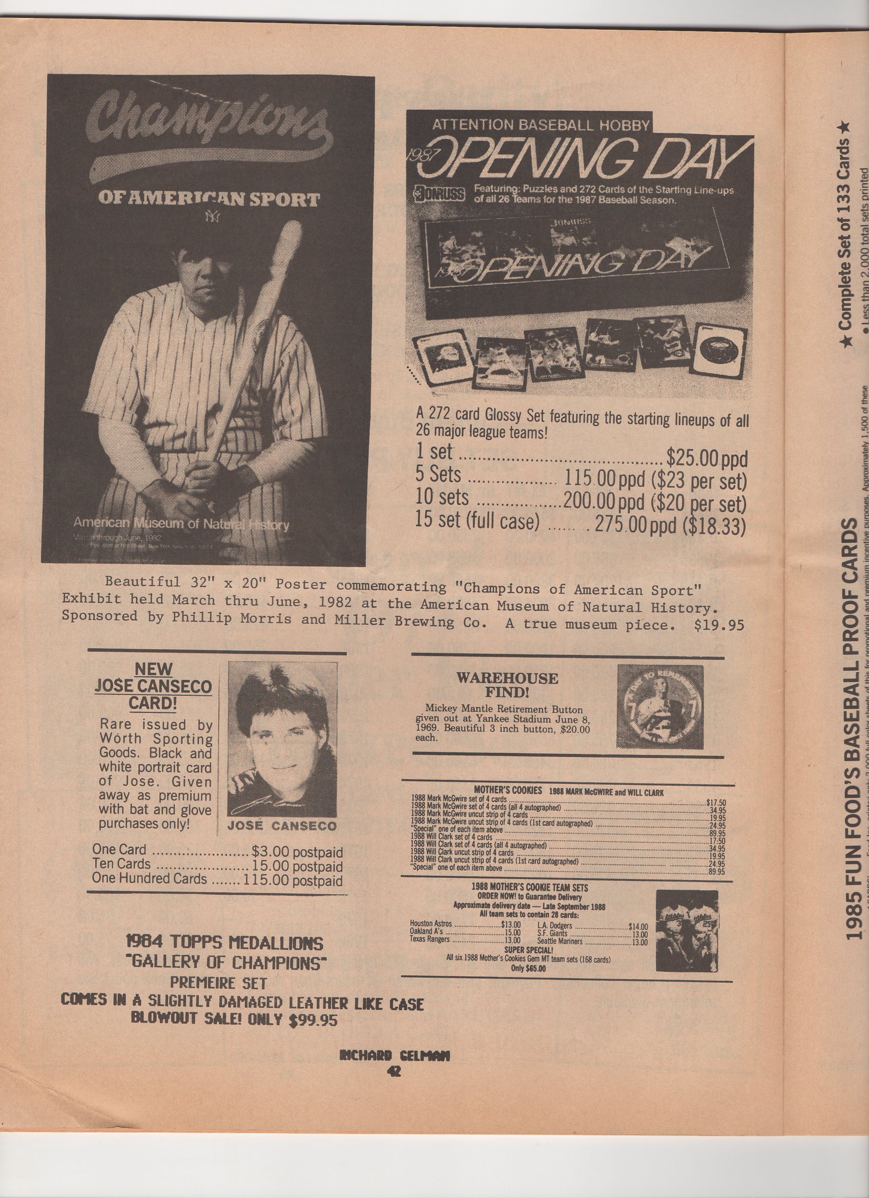 1989 richard gelmans card collectors company