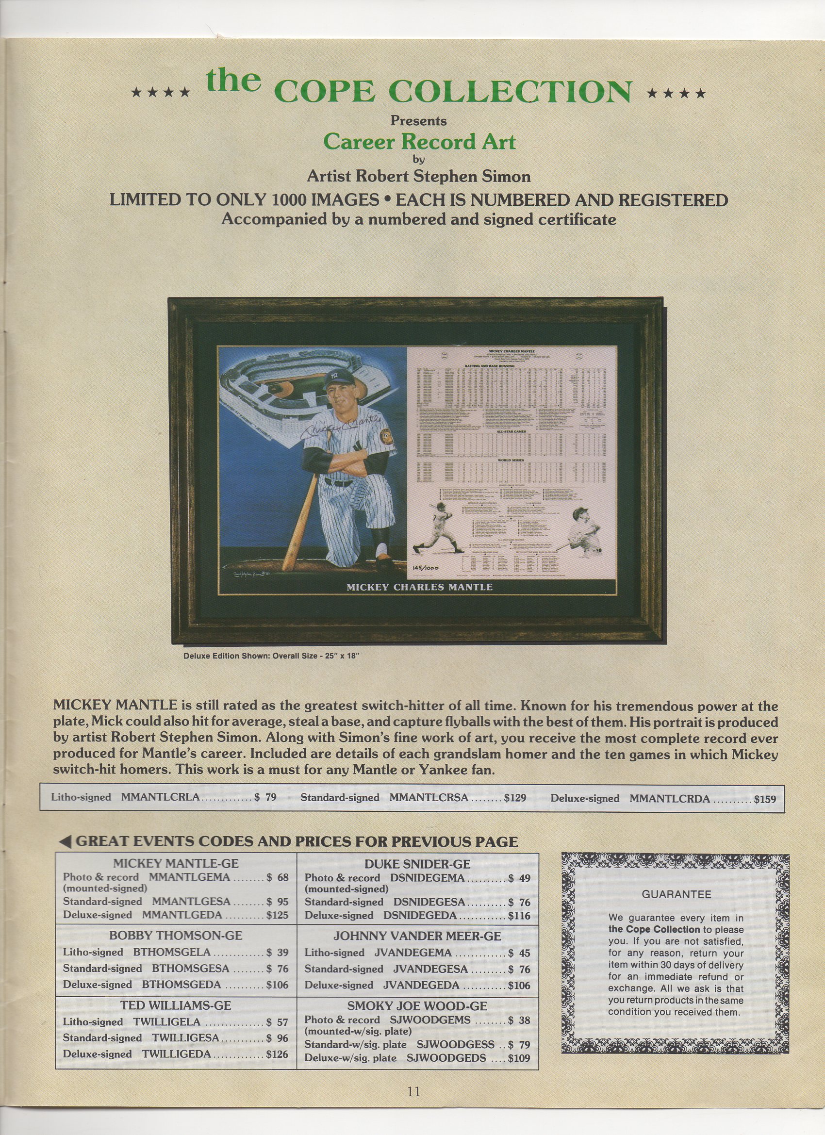 1989 cope,s sports collectibles