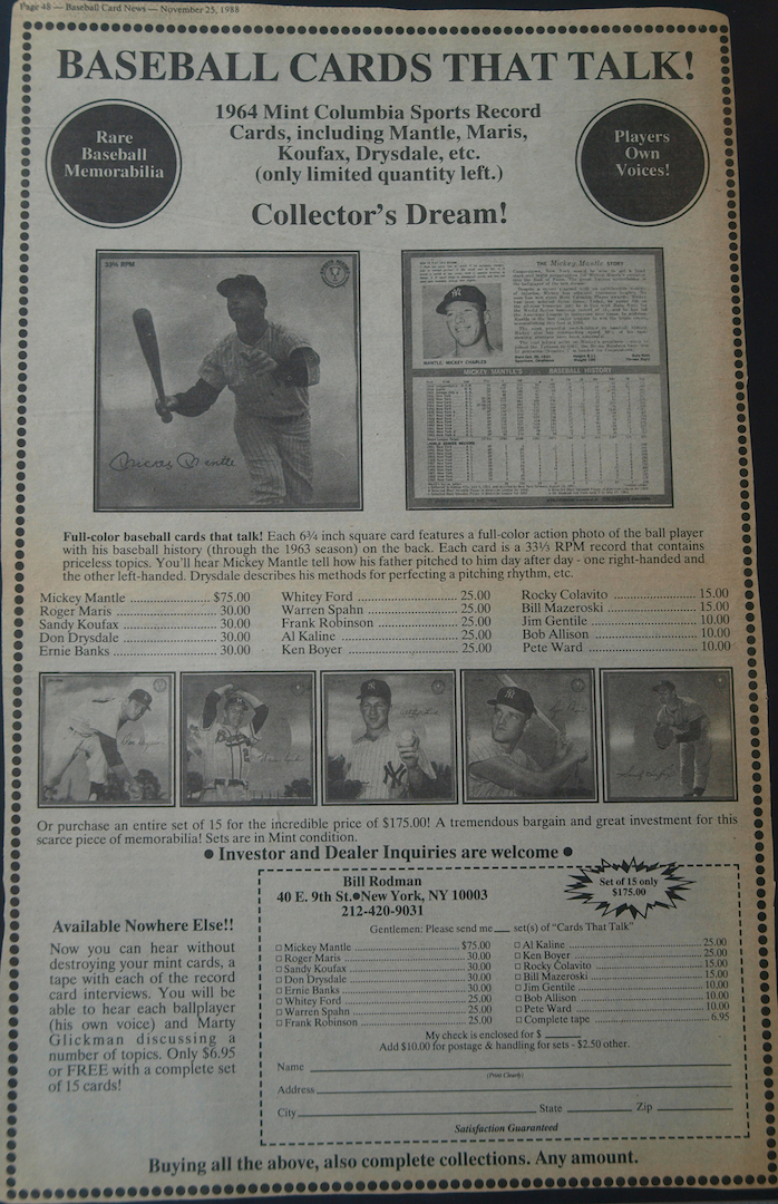 1988 baseball card news 11/25