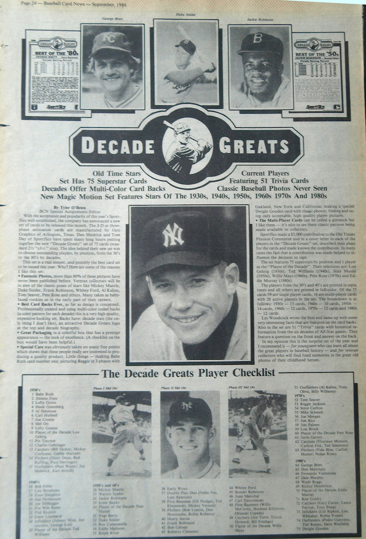 1986 baseball card news sept.