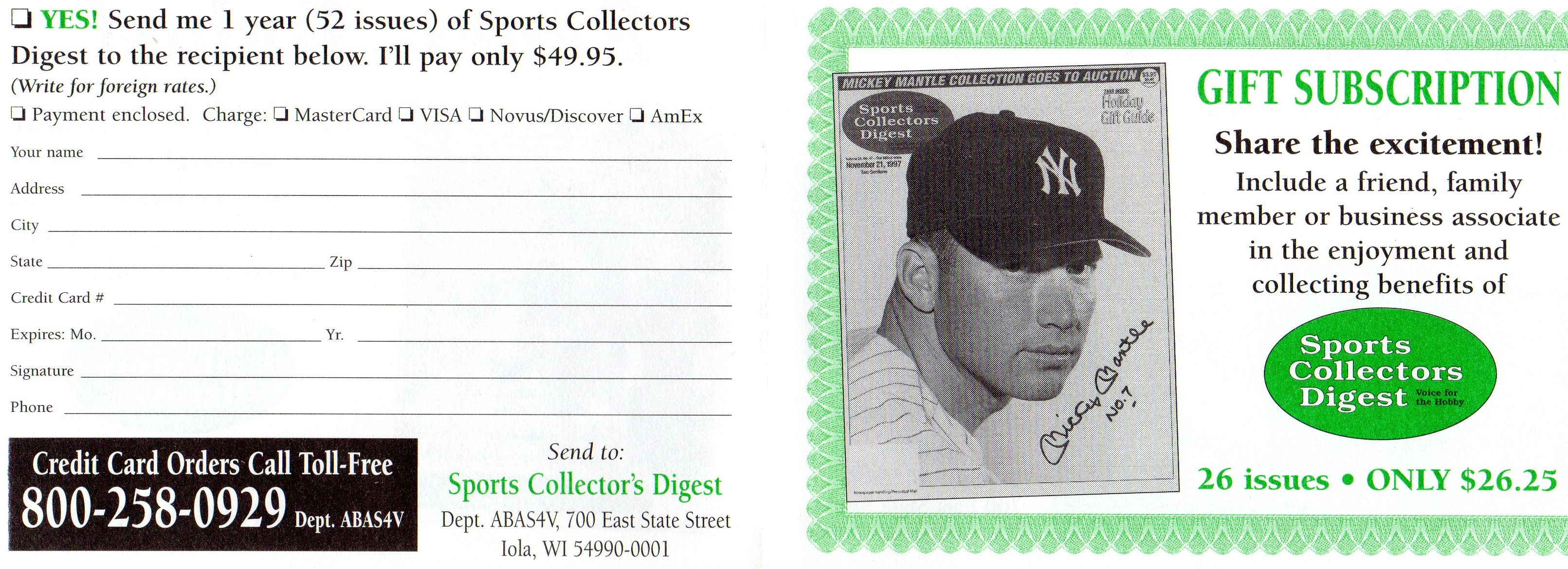 1997 sports collectors digest