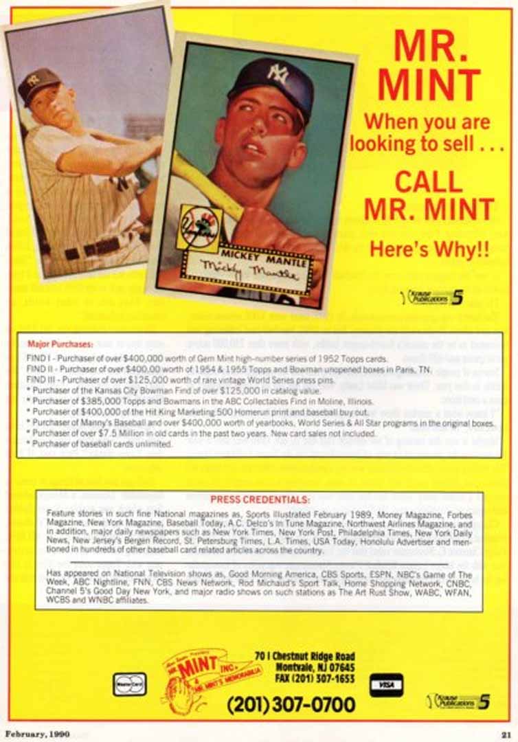 1990 baseball card boom feb.