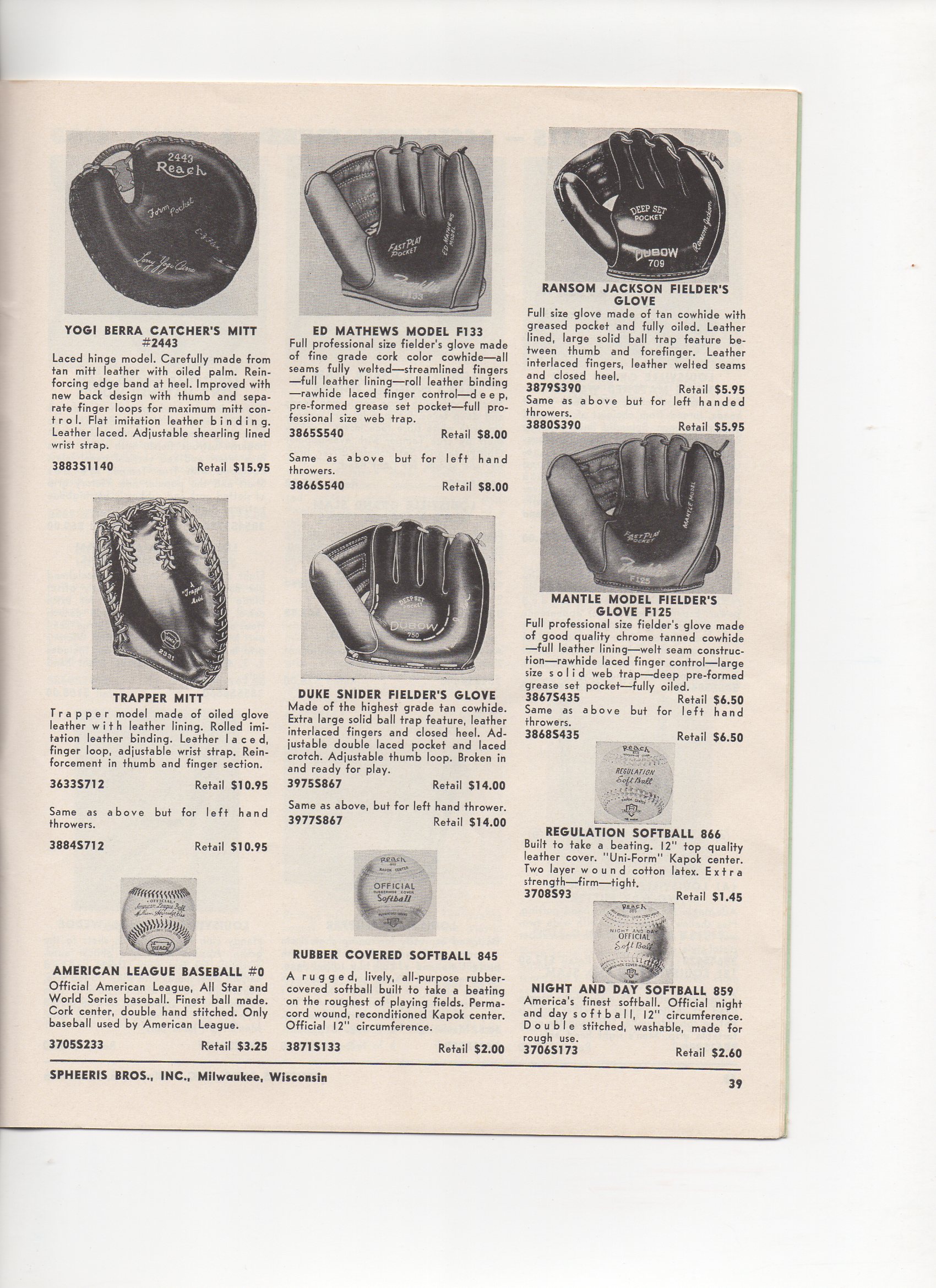 1956 spheeris bros. catalog, spring and summer no. 114