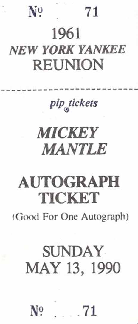 1990 autograph ticket 05/90