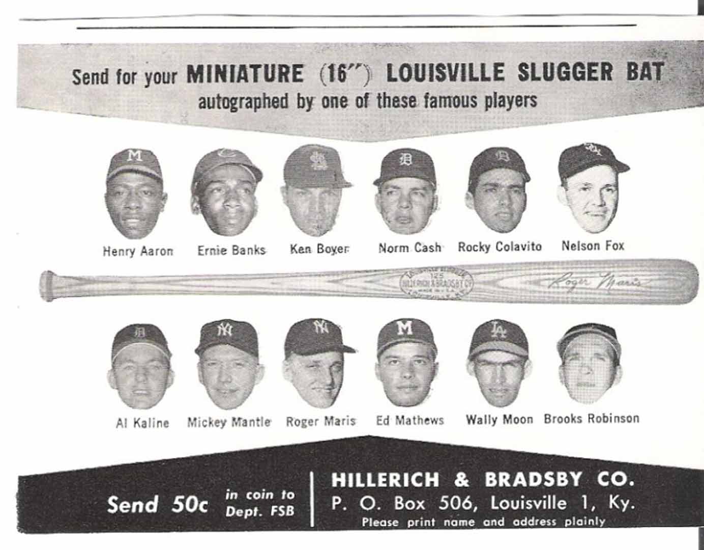 1962 Hand B famous sluggers
