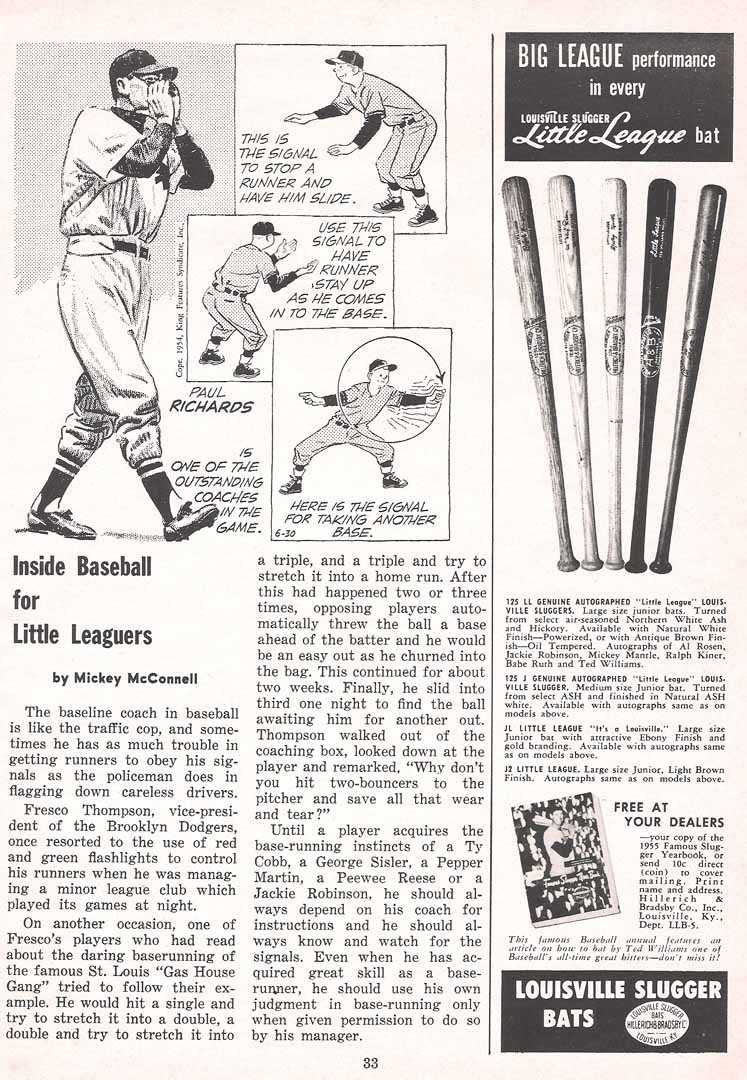 1955 little leaguer magazine april