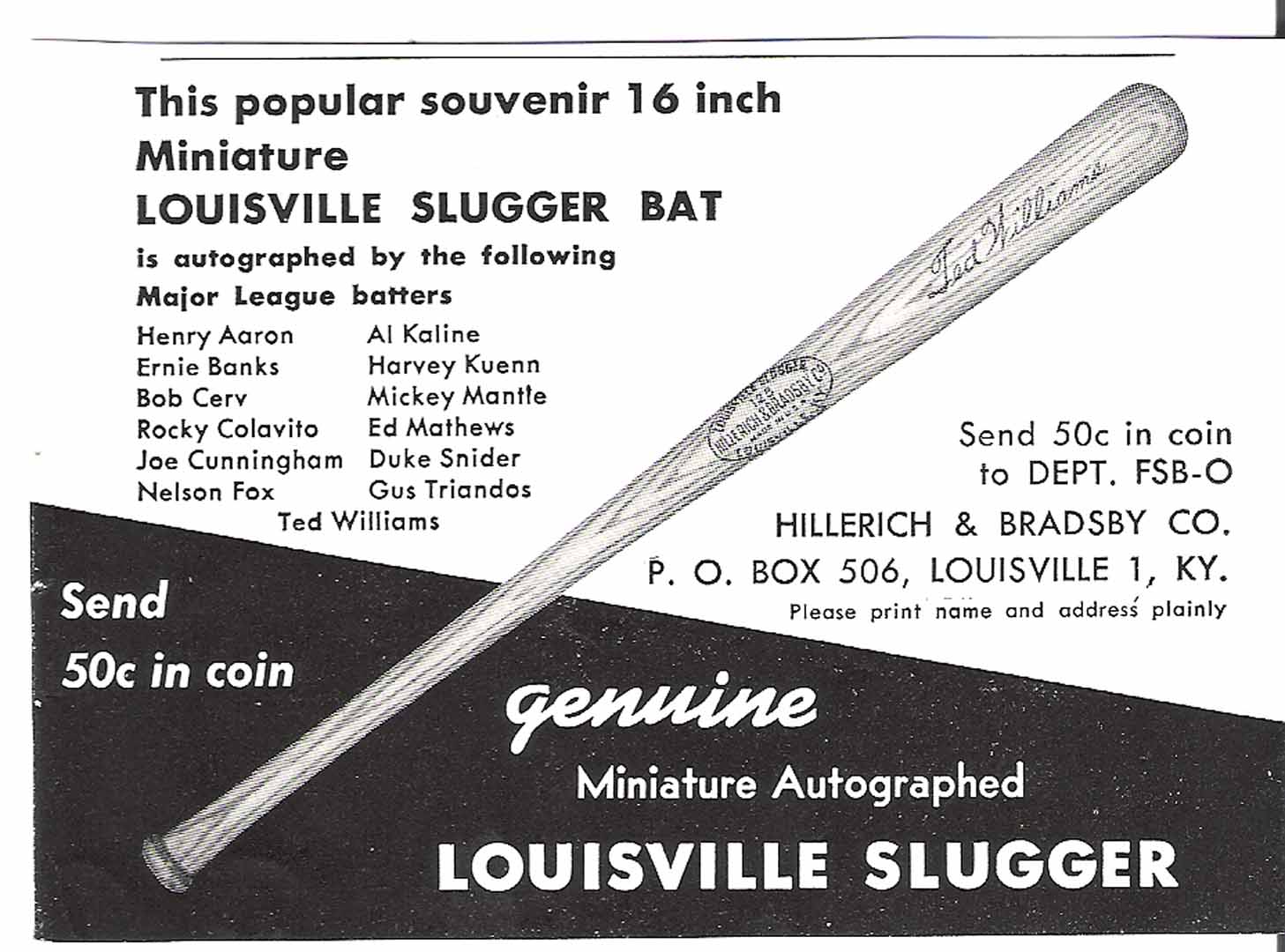 1960 louisville famous sluggers