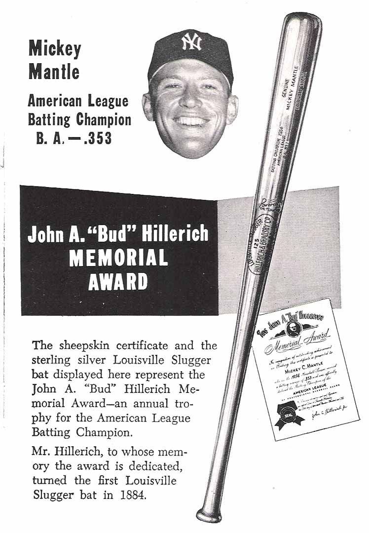 Mickey Mantle 1961 Game Used Louisville Slugger Baseball Bat With