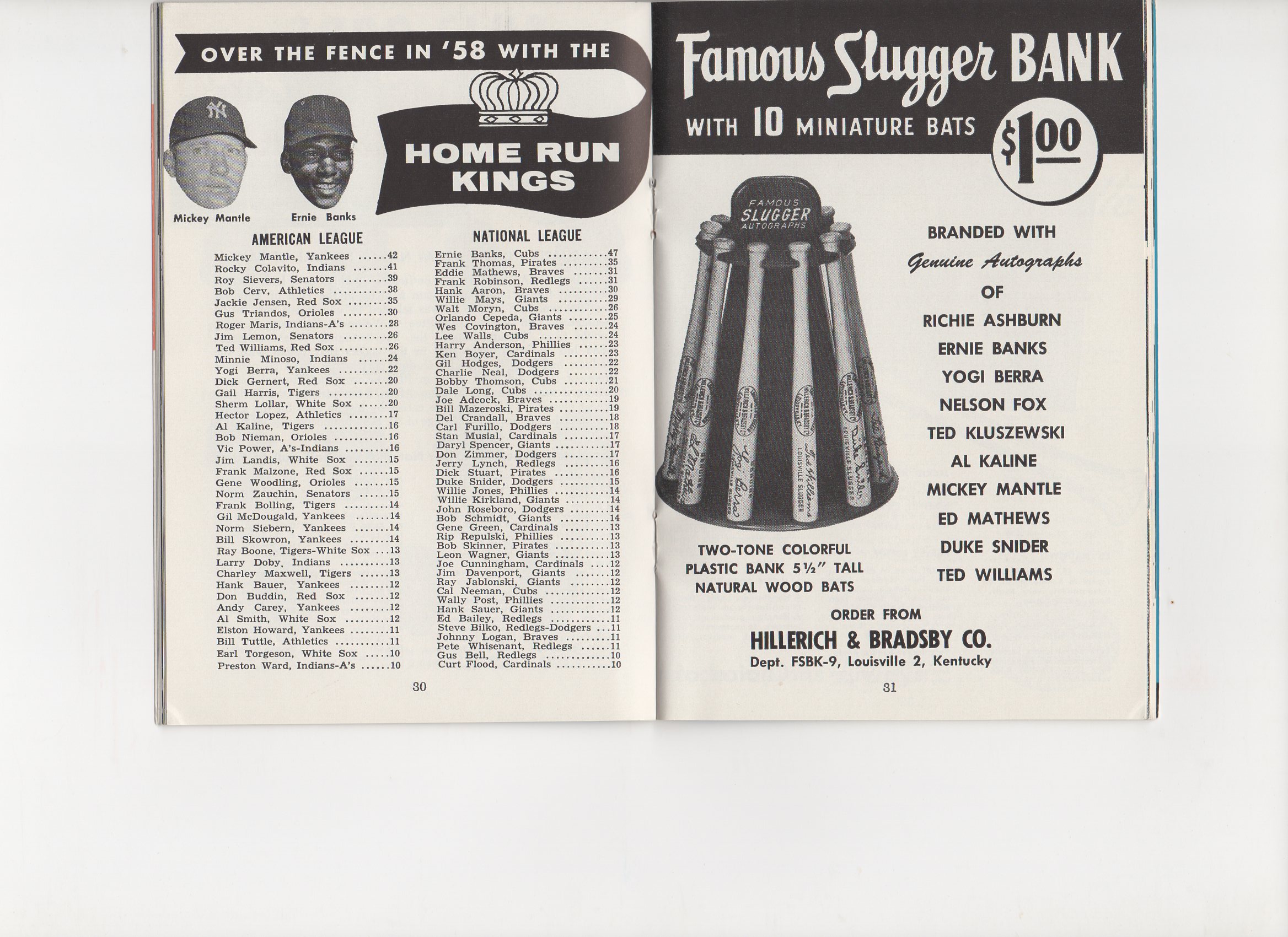 1959 famous sluggers yearbook
