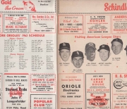 1962 official oriole score card and review