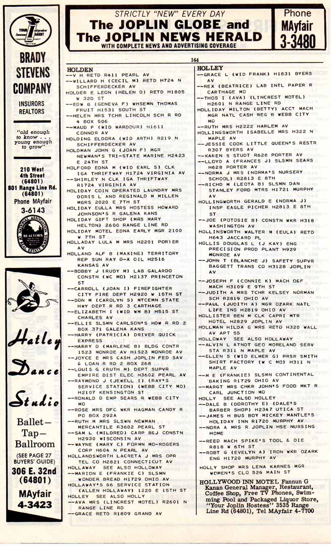 1967 joplin mo phone book