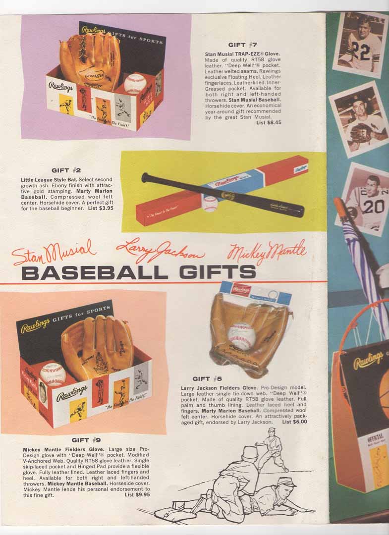 1962 rawlings gift sets pullout 3 page flyer