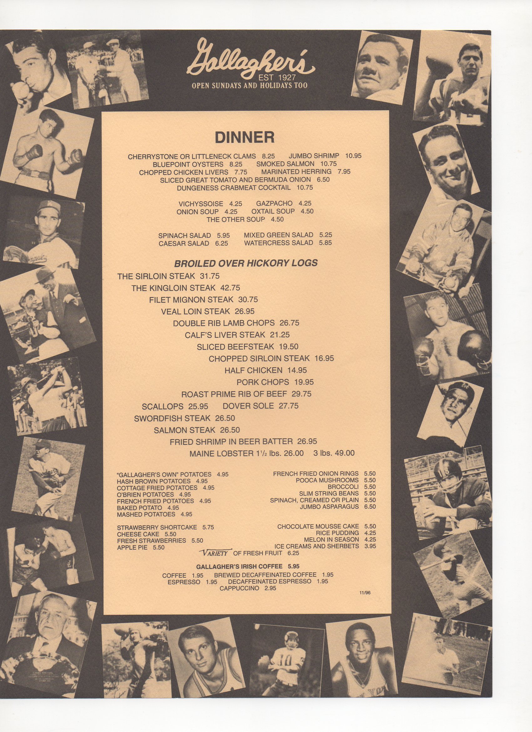 1996 gallaghers restaurant, NYC, 11/1996