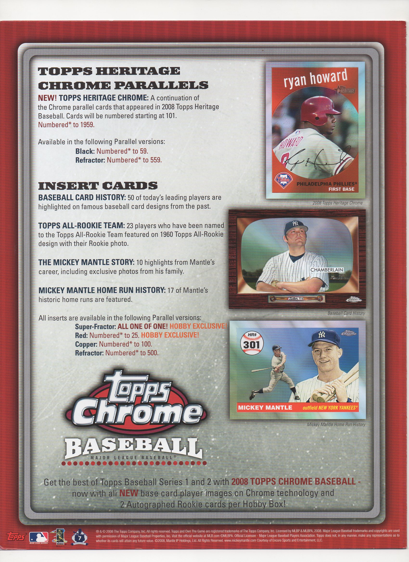 2008 topps heavy stock 4 page foldout