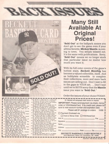 1988 beckett September
