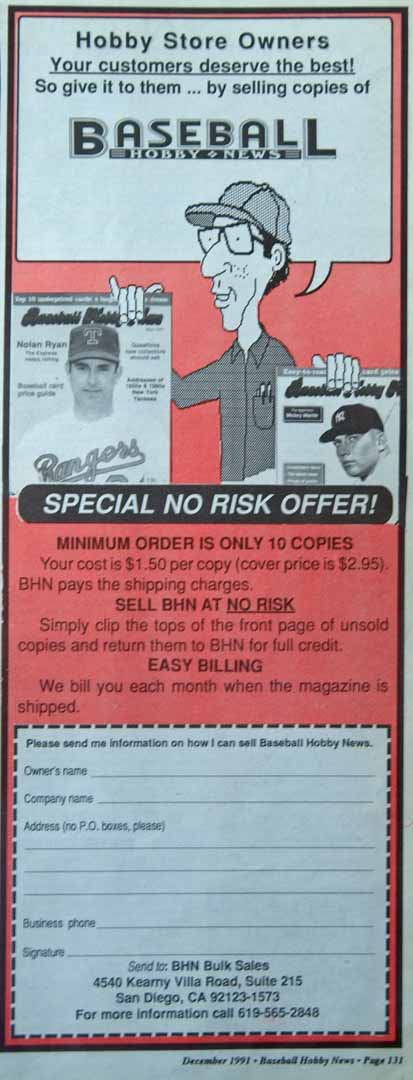 1991 baseball hobby news dec.