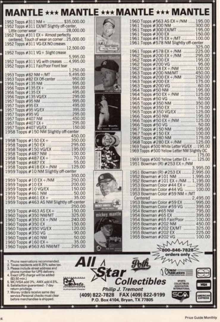1992 price guide monthly march