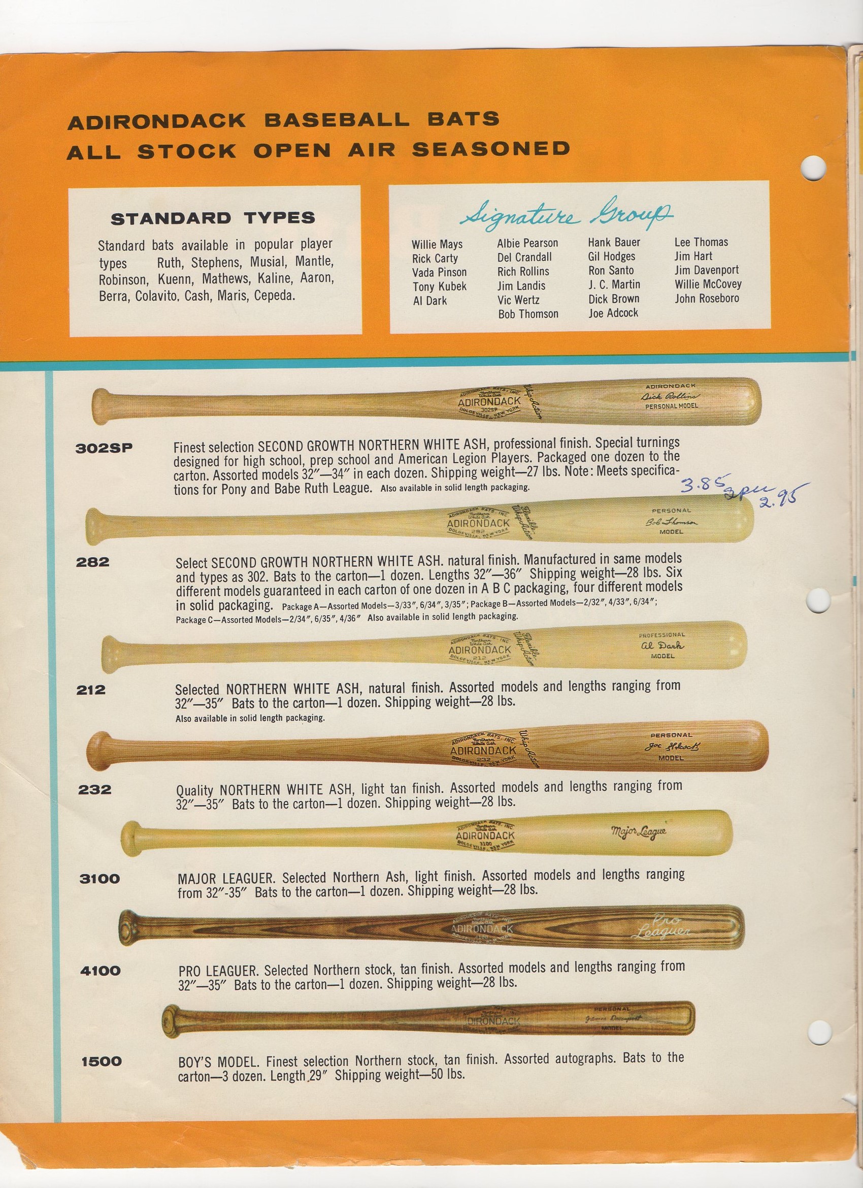 1967 adirondack bats catalog