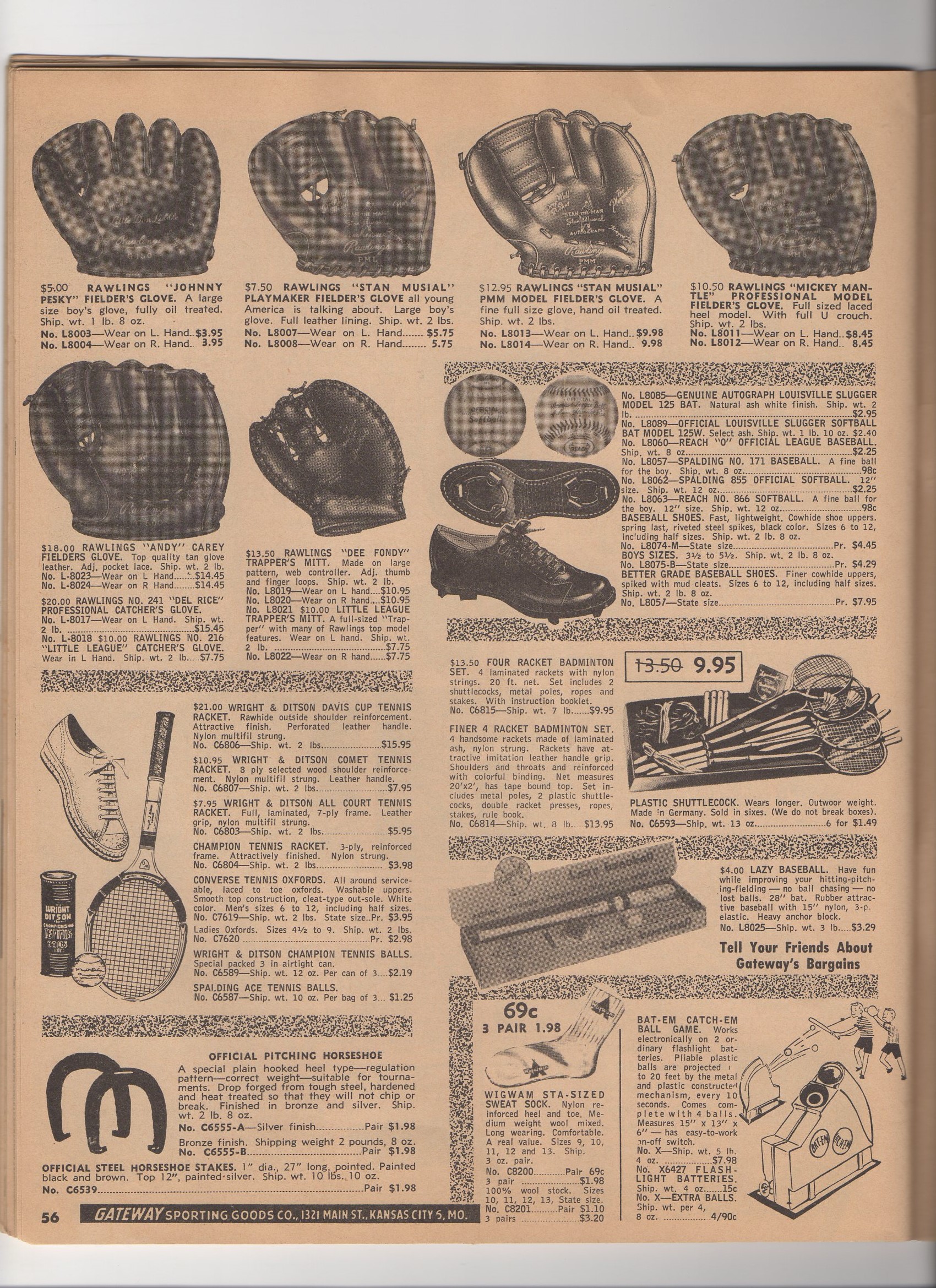 1957 gateway sporting goods catalog