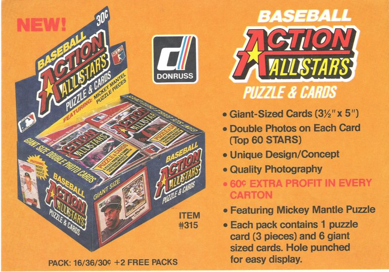 1983 donruss action allstars puzzles and cards
