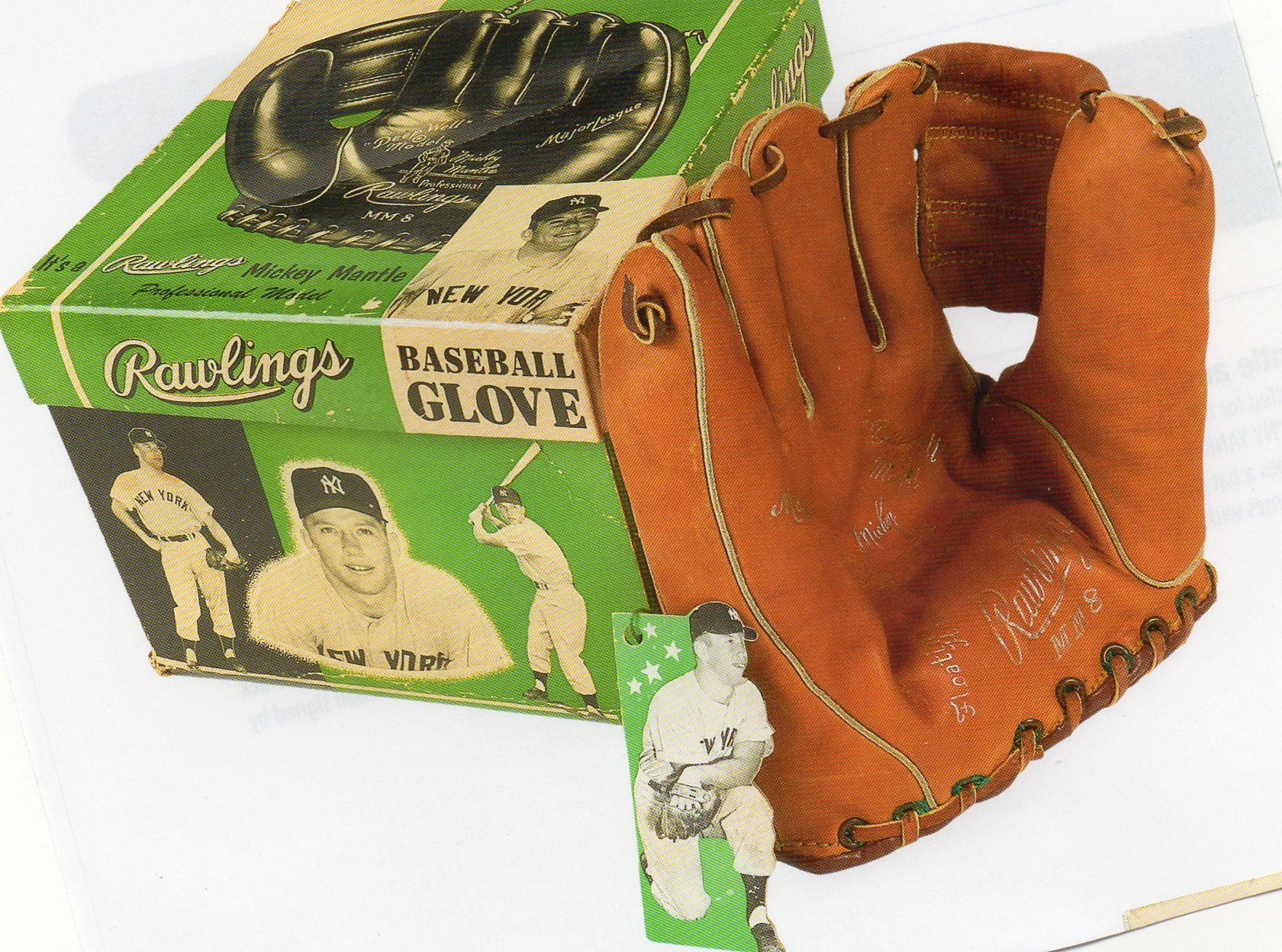 1954-1957 rawlings glove and box, w/tag