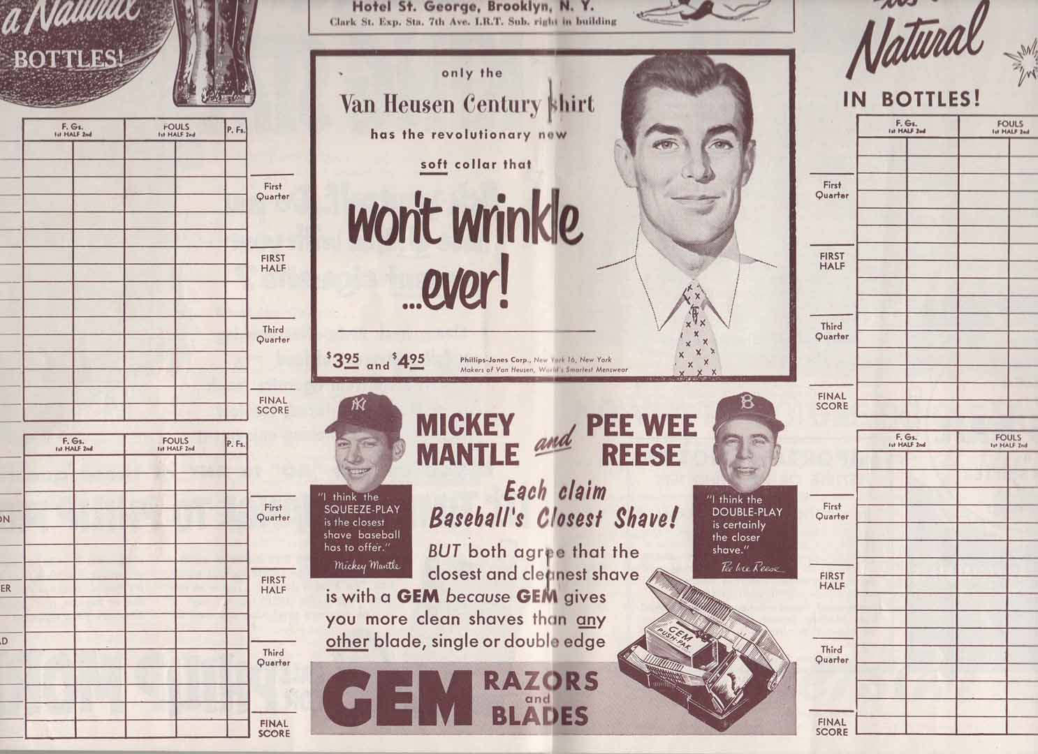 1953 basketball program 12/28/53