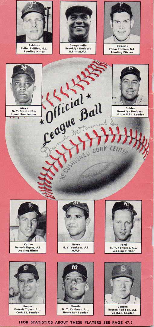 1956 baseball handbook and schedules