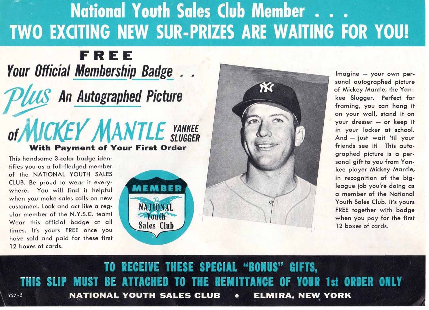 1960 era national youth sales club