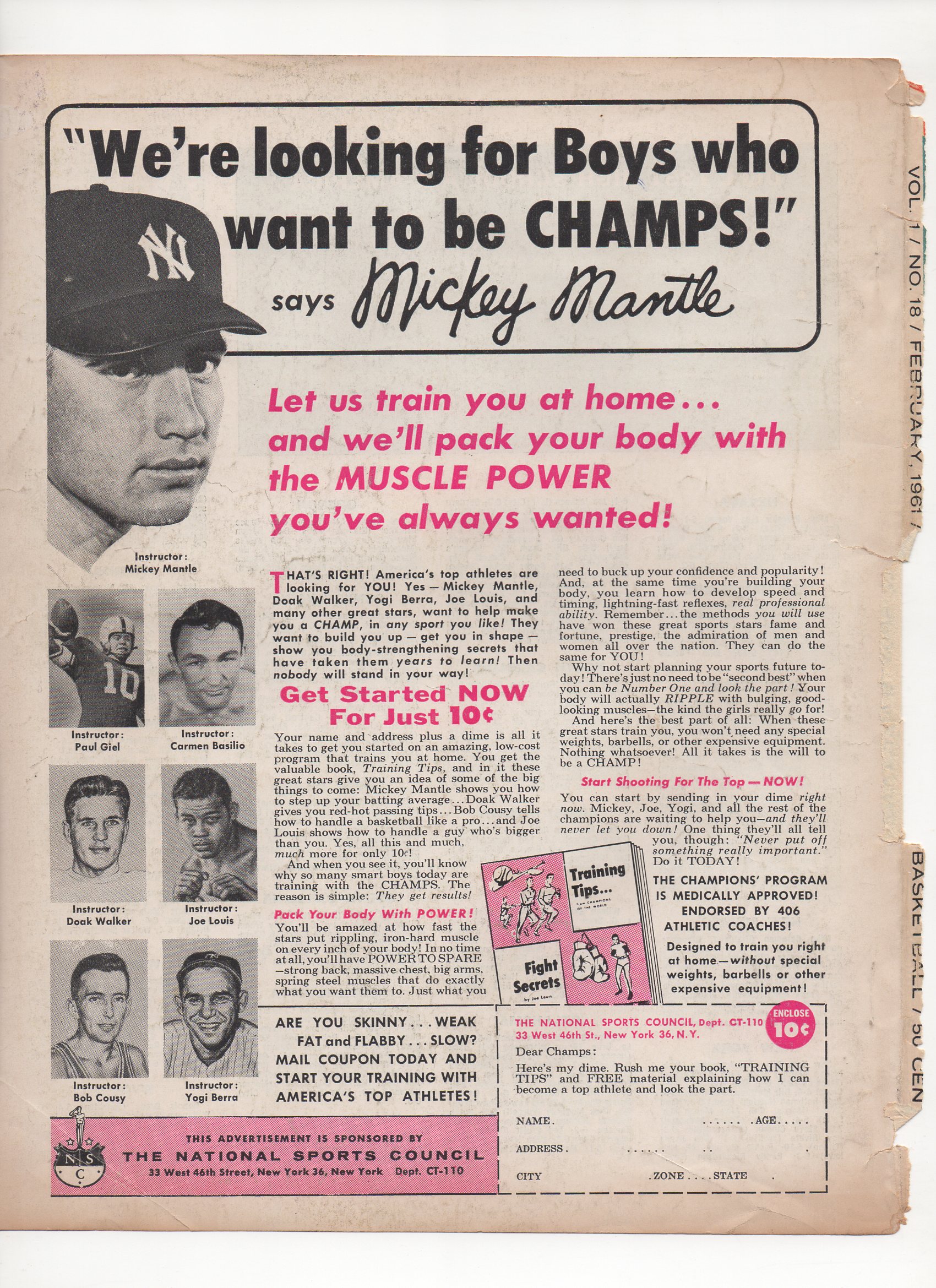 1961 dell basketball magazine, vol. 1, no. 18