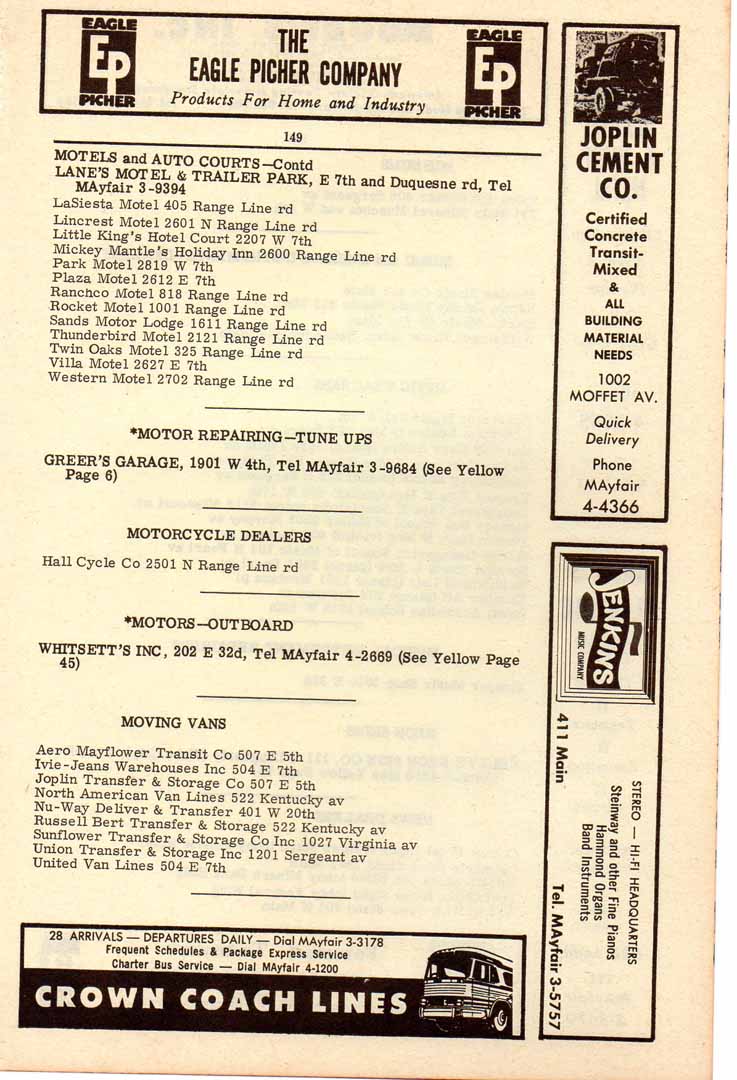 1961 joplin mo phone book