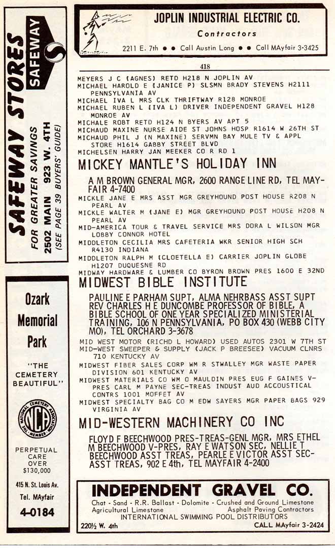 1964 joplin mo city directory