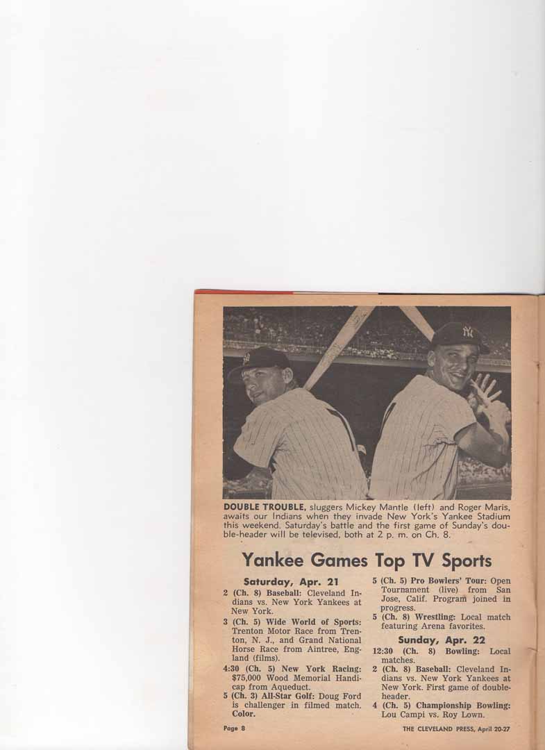1961 tv guide cleveland ohio