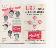 1966 rawlings rules and regulations of boys baseball