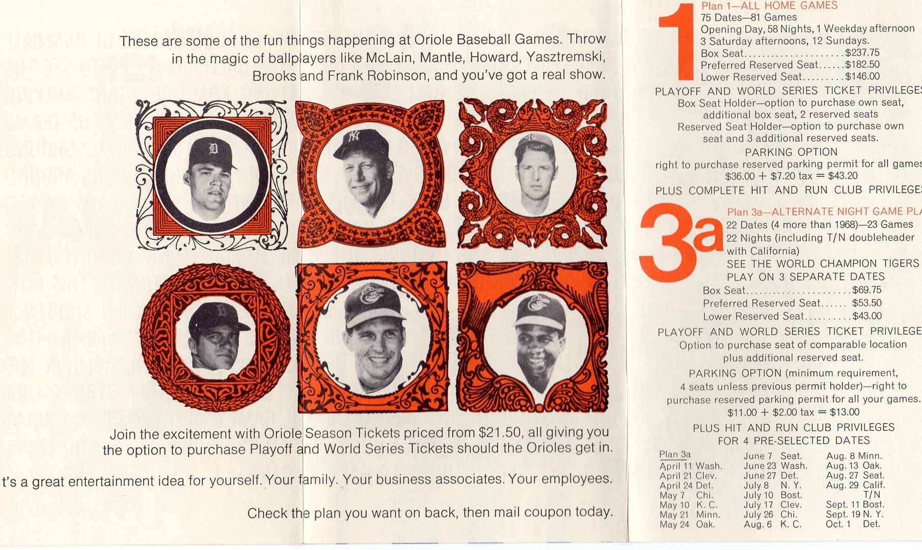 1969 baltimore orioles pamphlet
