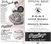 1958 pony league baseball official rules