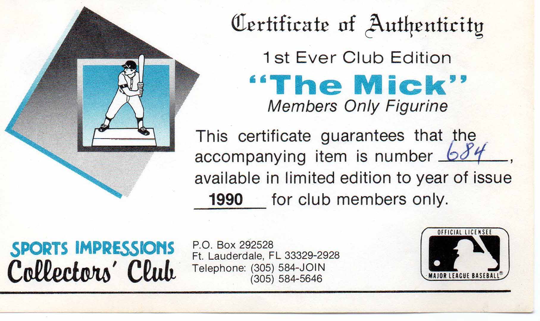 1996 sports impressions collectors club