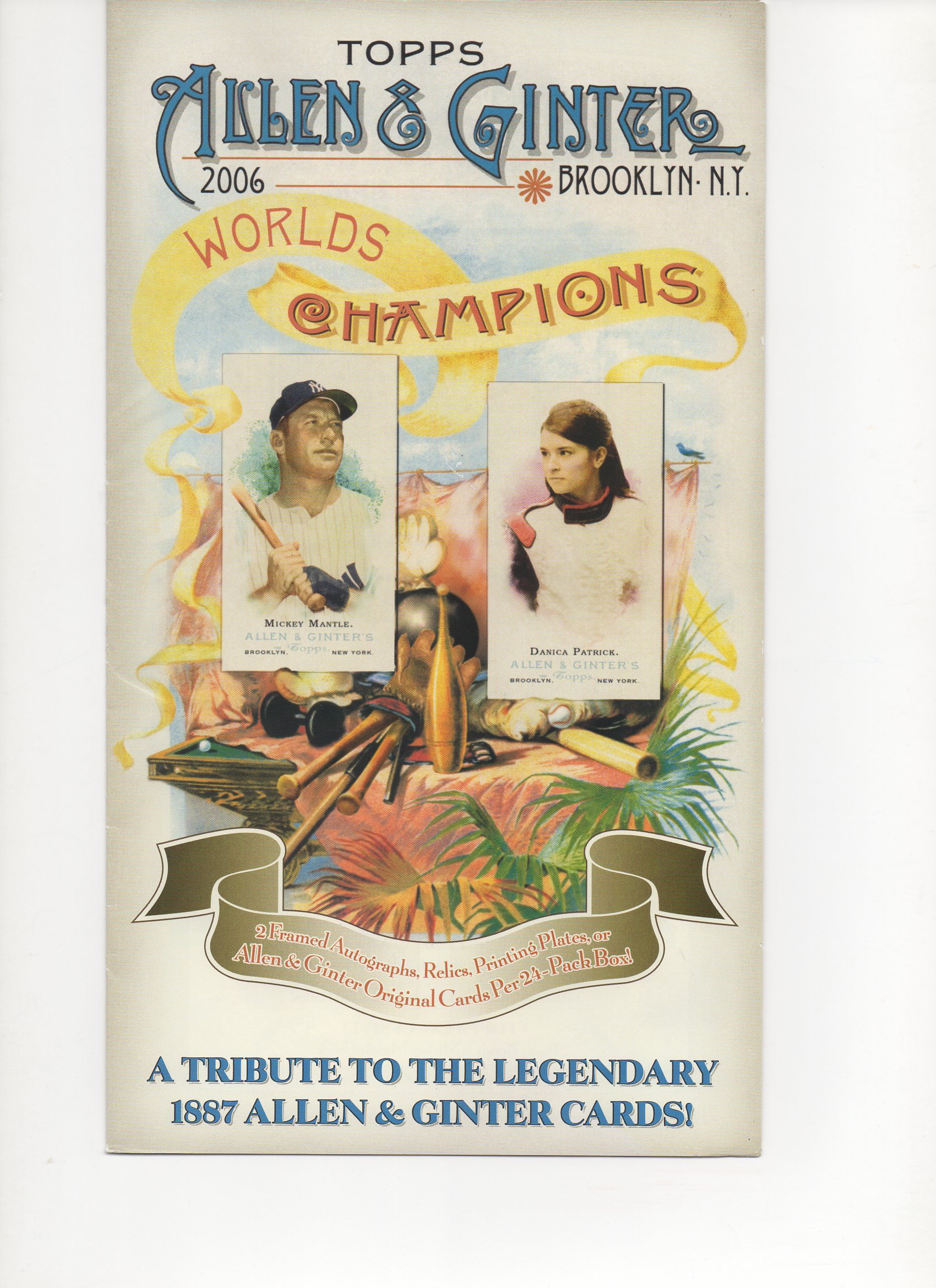 2006 topps allen and ginter 4 page heavy stock foldout